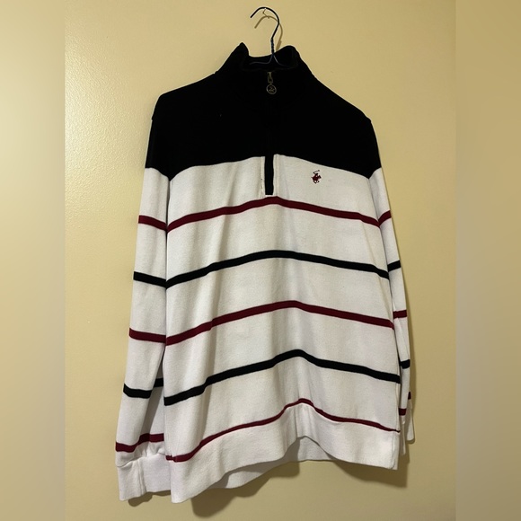 BEVERLY HILLS POLO CLUB QUARTER ZIP SWEATER - Picture 1 of 3